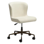 GLAM OFFICE CHAIR Frosted Almond Boucle Fabric W. Antique Brass Office Base 800206127 01 Main