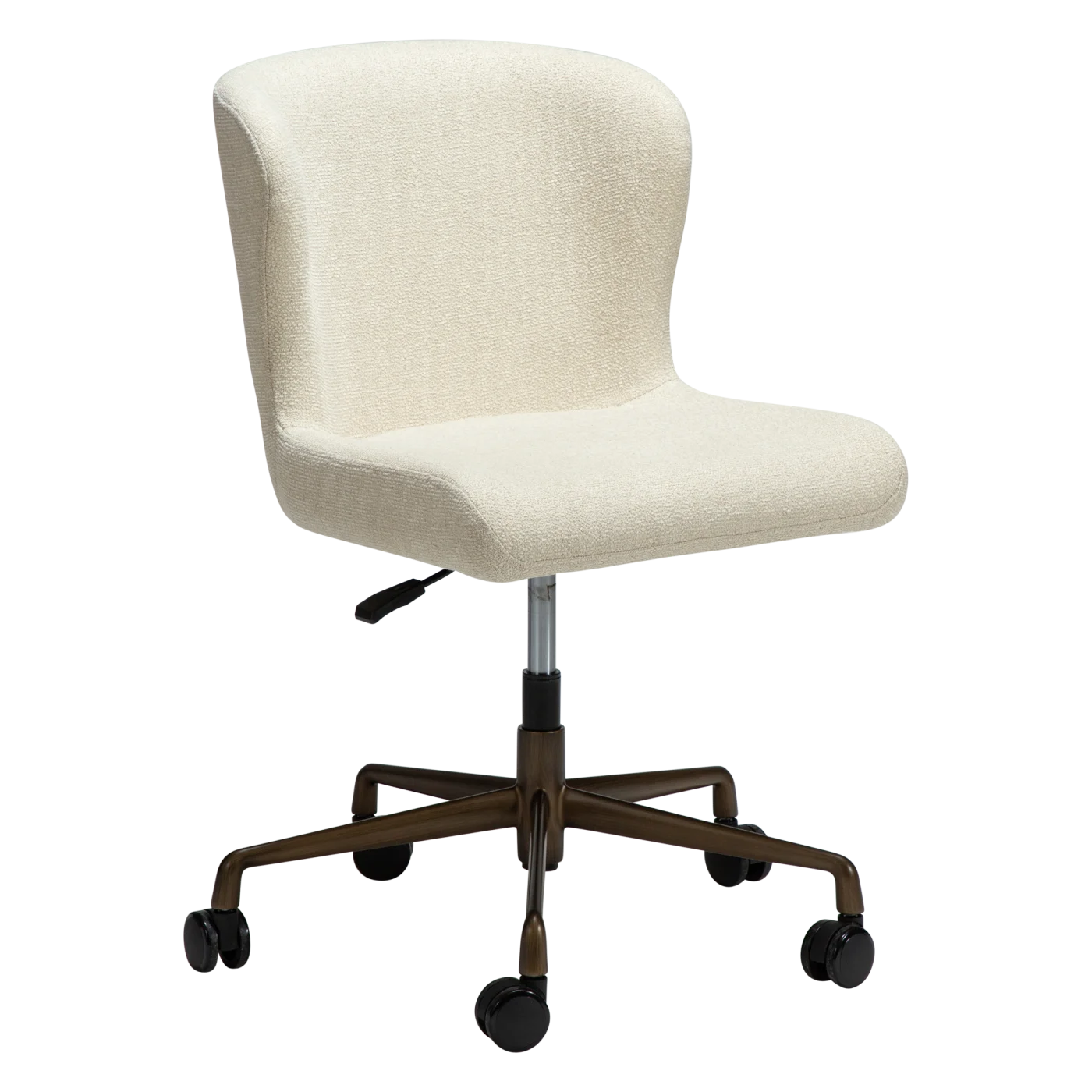 GLAM OFFICE CHAIR Frosted Almond Boucle Fabric W. Antique Brass Office Base 800206127 01 Main