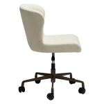 GLAM OFFICE CHAIR Frosted Almond Boucle Fabric W. Antique Brass Office Base 800206127 03 Profile