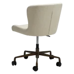 GLAM OFFICE CHAIR Frosted Almond Boucle Fabric W. Antique Brass Office Base 800206127 05 Back Angle