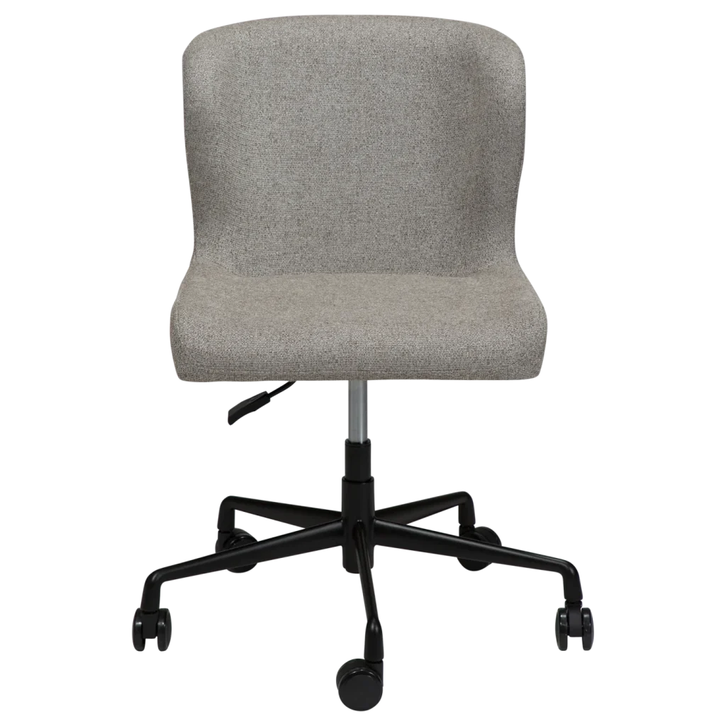GLAM OFFICE CHAIR Pebble Earth Bouclé Fabric W. Black Office Base 800206105 02 Front