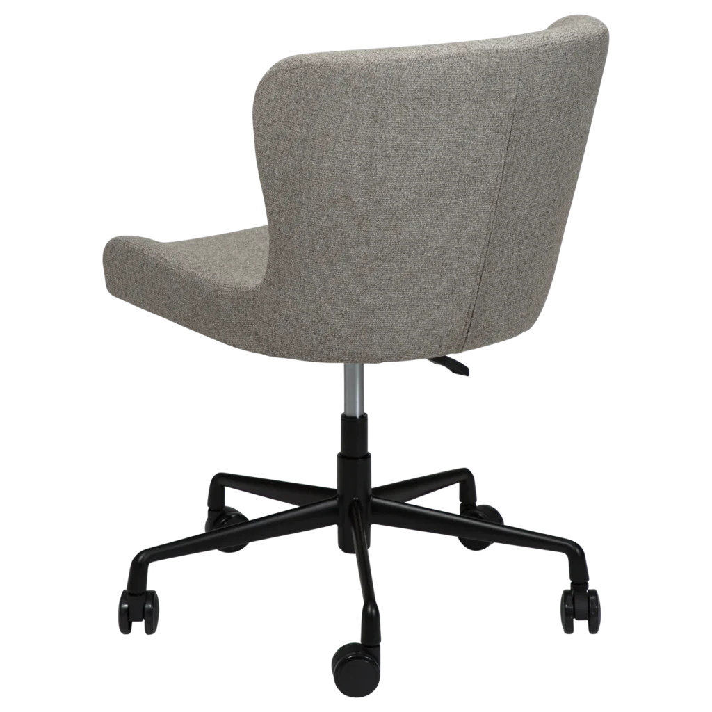 GLAM OFFICE CHAIR Pebble Earth Bouclé Fabric W. Black Office Base 800206105 05 Back Angle