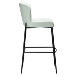 GLAMOROUS BAR STOOL Bone White Art. Leather W. Black Metal Legs 200206120 03 Profile