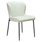 GLAMOROUS CHAIR Bone White Art. Leather W. Black Metal Legs 100206120 01 Main
