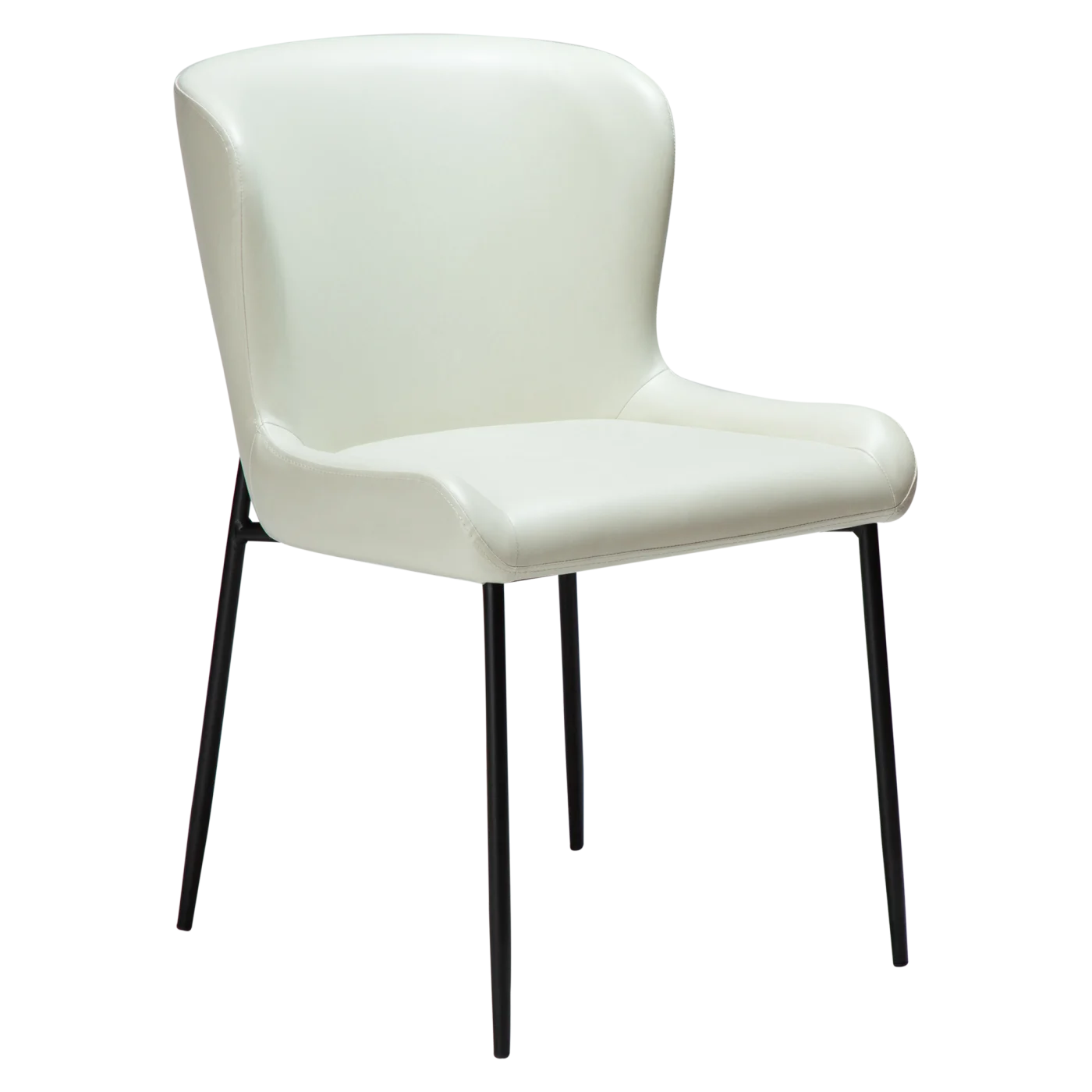 GLAMOROUS CHAIR Bone White Art. Leather W. Black Metal Legs 100206120 01 Main