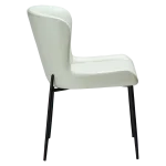 GLAMOROUS CHAIR Bone White Art. Leather W. Black Metal Legs 100206120 03 Profile