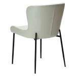 GLAMOROUS CHAIR Bone White Art. Leather W. Black Metal Legs 100206120 04 Back