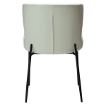 GLAMOROUS CHAIR Bone White Art. Leather W. Black Metal Legs 100206120 05 Back Angle