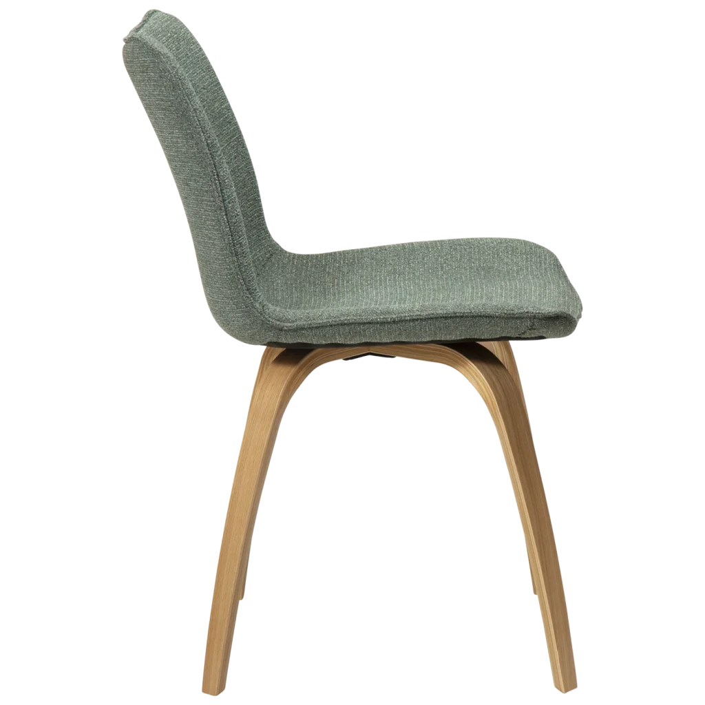 Glee Chair Pebble Green Boucle Fabric With Oak Legs 100203108 03 Profile