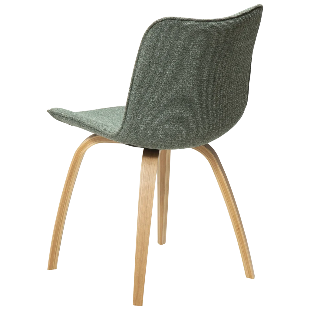 Glee Chair Pebble Green Boucle Fabric With Oak Legs 100203108 05 Back Angle