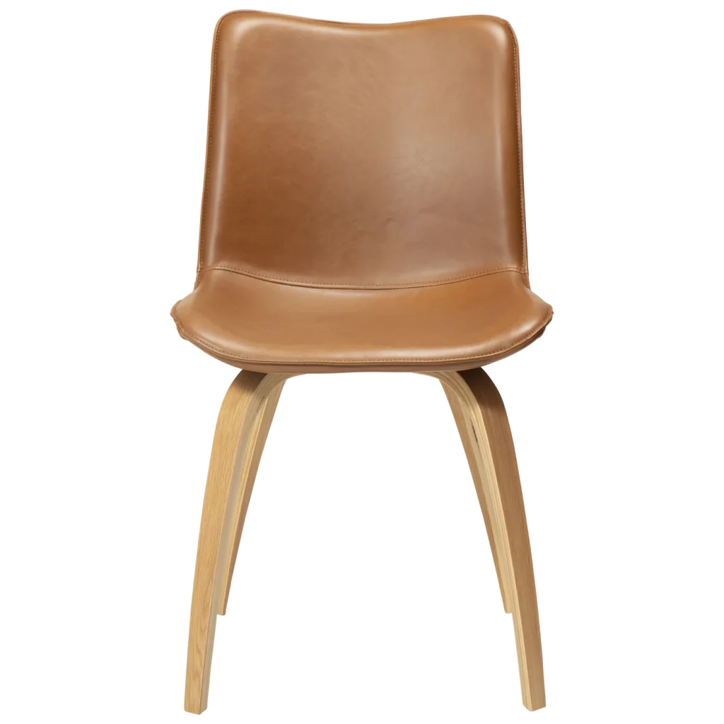 Glee Chair Vintage Light Brown Art Leather With Oak Legs 100203104 02 Front
