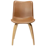Glee Chair Vintage Light Brown Art Leather With Oak Legs 100203104 02 Front