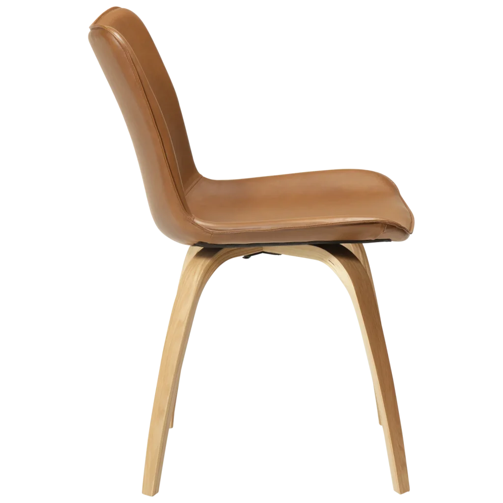 Glee Chair Vintage Light Brown Art Leather With Oak Legs 100203104 03 Profile