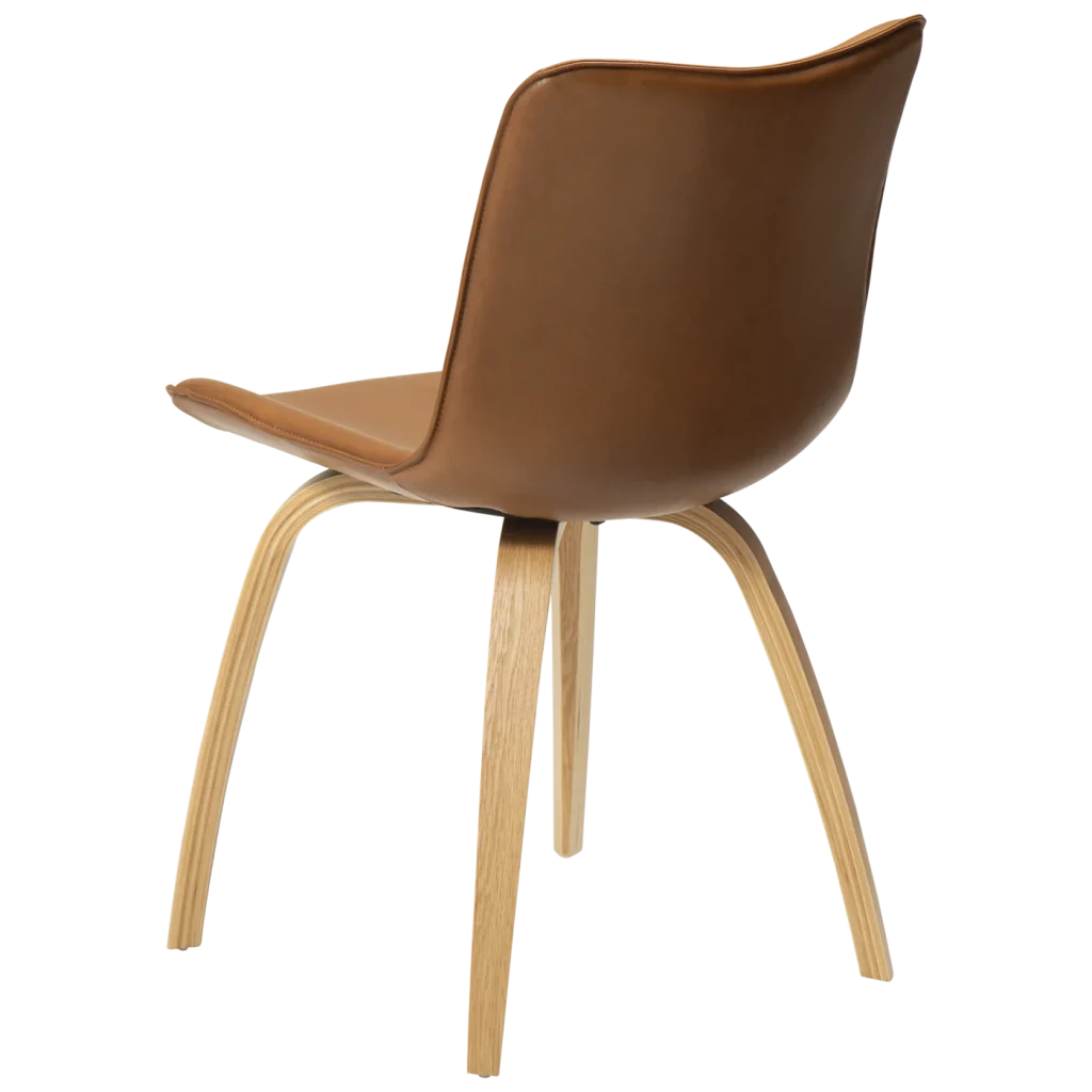 Glee Chair Vintage Light Brown Art Leather With Oak Legs 100203104 05 Back Angle