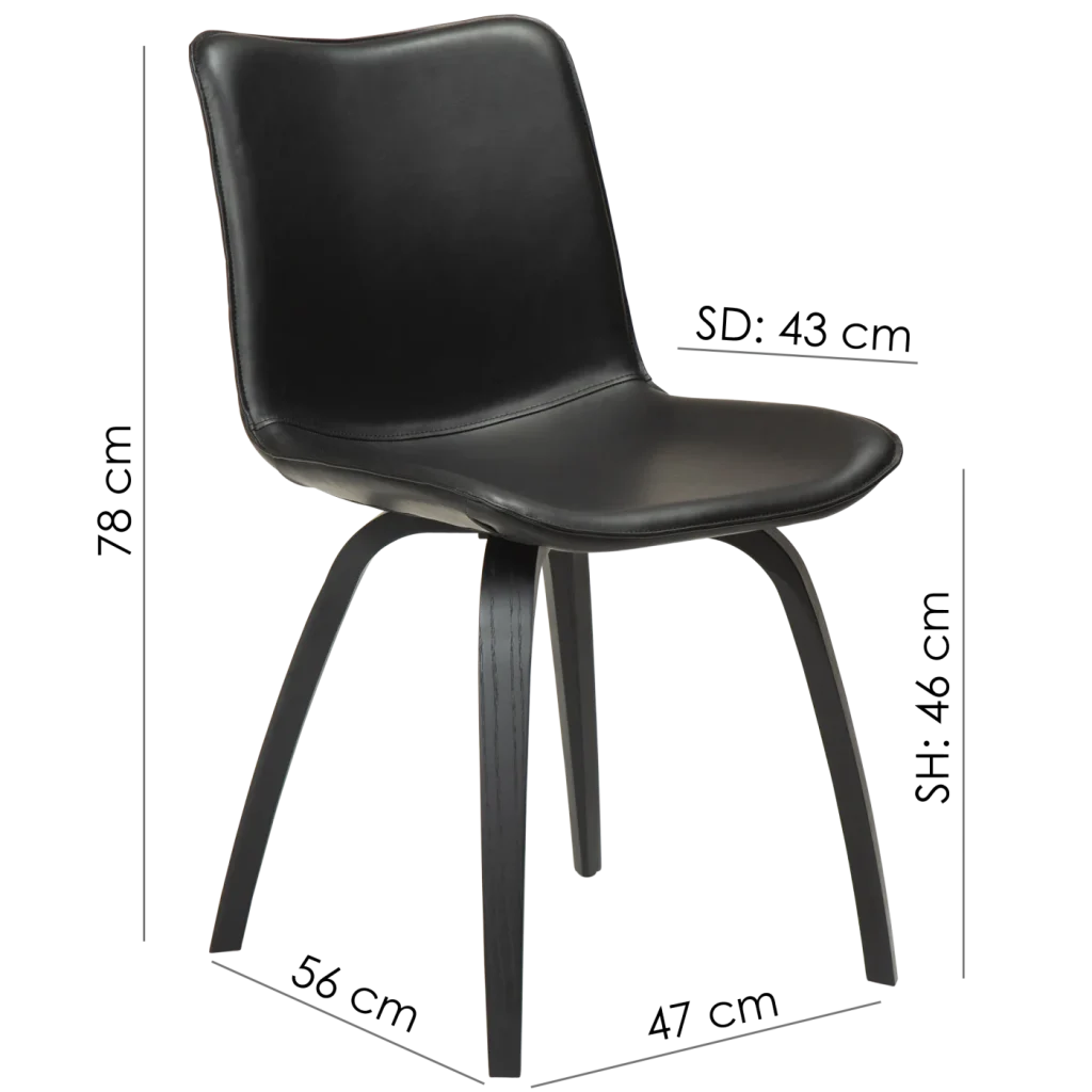 Glee Chair Vintage Light Brown Art Leather With Oak Legs 100203104 15 Measurements