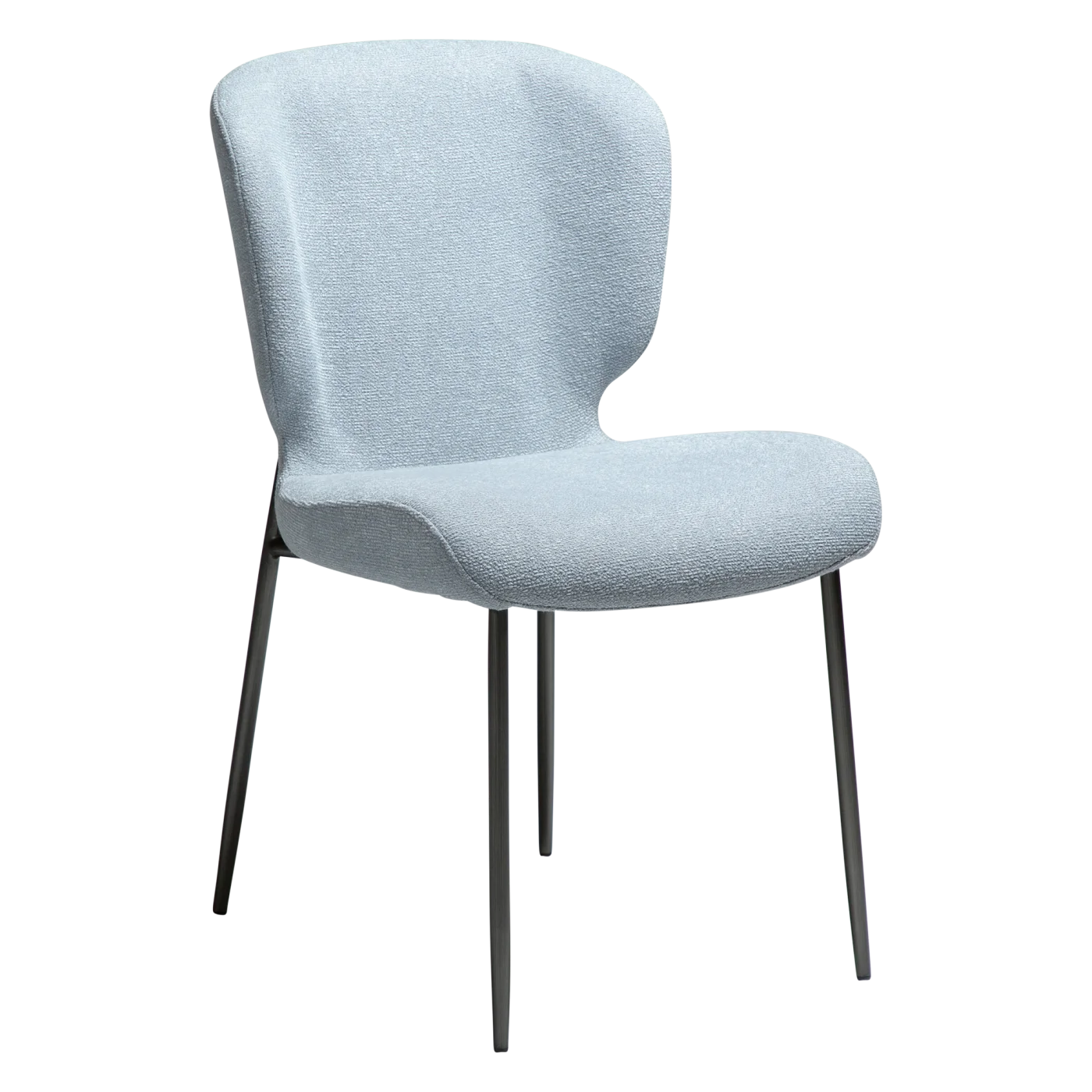 GLORY CHAIR Blue Fog Boucle Fabric W. Antique Pewter Legs 100330116 01 Main