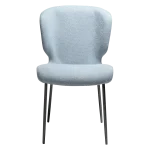 GLORY CHAIR Blue Fog Boucle Fabric W. Antique Pewter Legs 100330116 02 Front