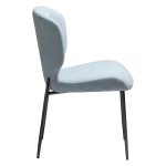 GLORY CHAIR Blue Fog Boucle Fabric W. Antique Pewter Legs 100330116 03 Profile