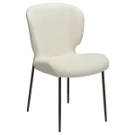 GLORY CHAIR Bone White Bouclé Fabric W. Antique Brass Metal Legs 100330102 01 Main