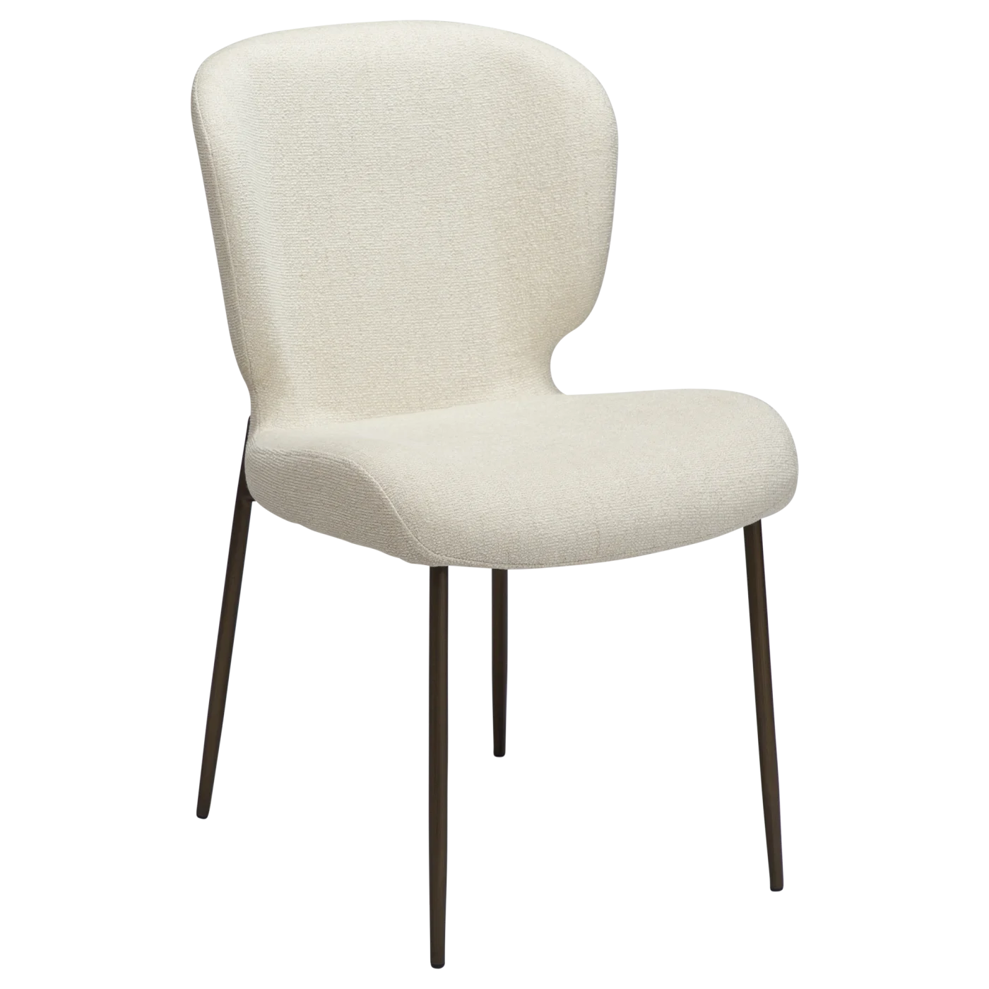 GLORY CHAIR Bone White Bouclé Fabric W. Antique Brass Metal Legs 100330102 01 Main