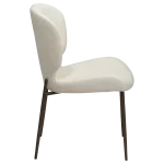 GLORY CHAIR Bone White Bouclé Fabric W. Antique Brass Metal Legs 100330102 03 Profile