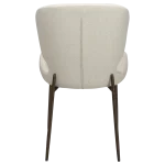 GLORY CHAIR Bone White Bouclé Fabric W. Antique Brass Metal Legs 100330102 04 Back