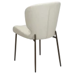 GLORY CHAIR Bone White Bouclé Fabric W. Antique Brass Metal Legs 100330102 05 Back Angle