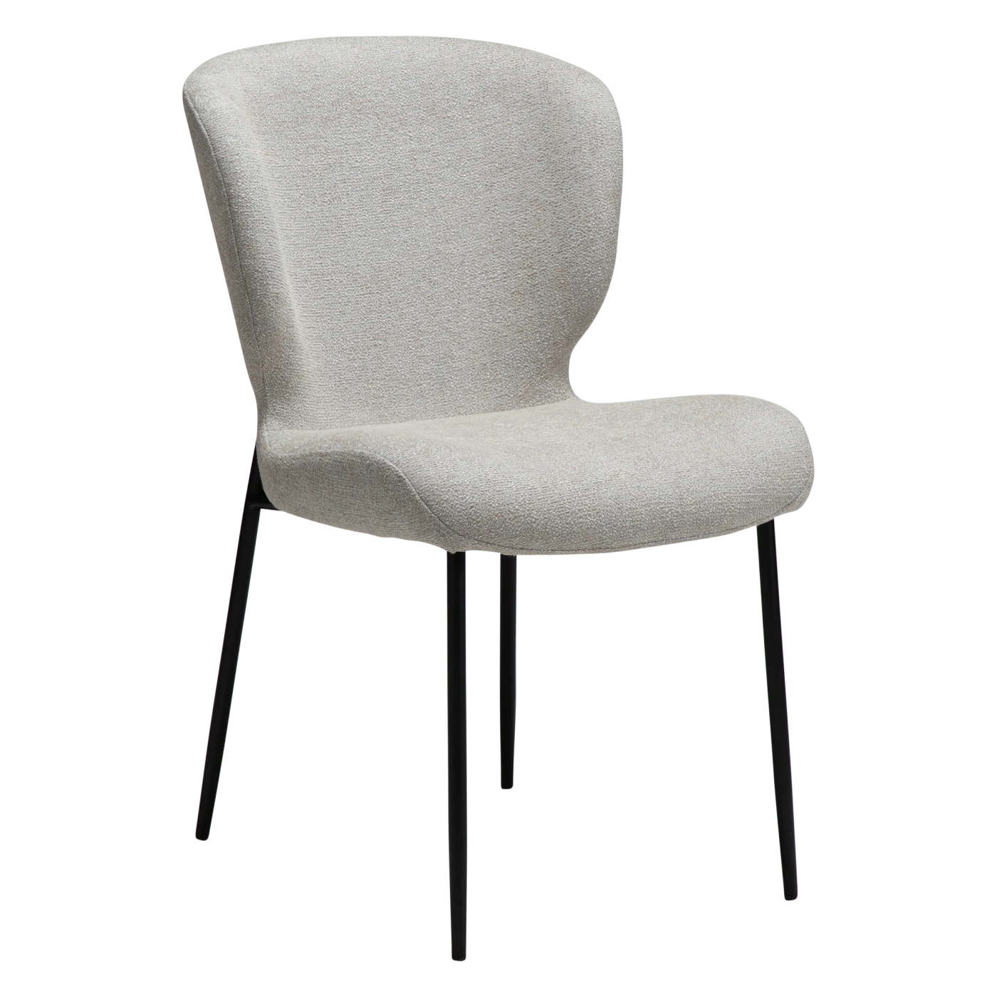 GLORY CHAIR Cashmere Boucle Fabric W. Black Metal Legs 100330110 01 Main