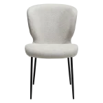 GLORY CHAIR Cashmere Boucle Fabric W. Black Metal Legs 100330110 02 Front
