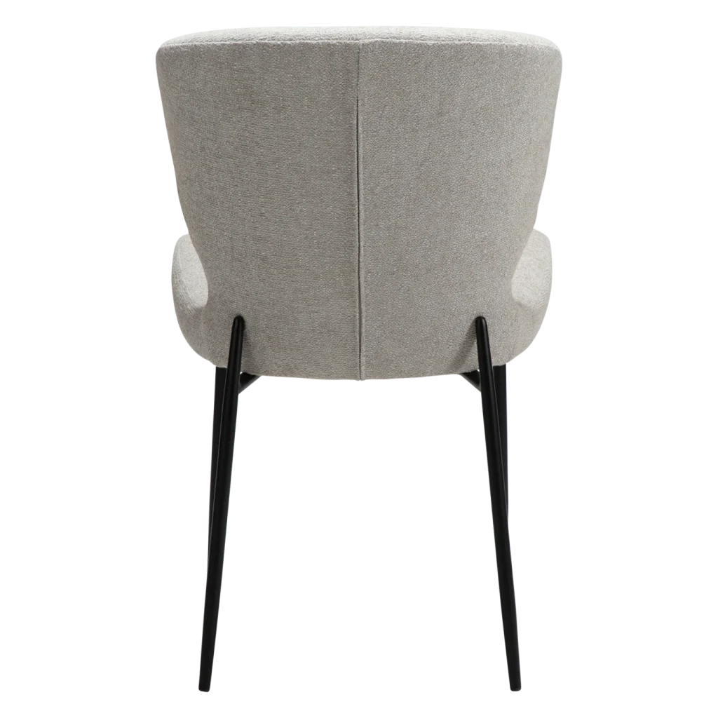 GLORY CHAIR Cashmere Boucle Fabric W. Black Metal Legs 100330110 04 Back