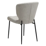 GLORY CHAIR Cashmere Boucle Fabric W. Black Metal Legs 100330110 05 Back Angle