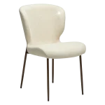 GLORY CHAIR Frosted Almond Boucle Fabric W. Antique Brass Metal Legs 100330111 01 Main