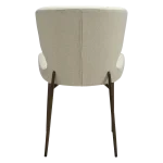 GLORY CHAIR Frosted Almond Boucle Fabric W. Antique Brass Metal Legs 100330111 04 Back
