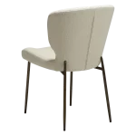 GLORY CHAIR Frosted Almond Boucle Fabric W. Antique Brass Metal Legs 100330111 05 Back Angle