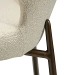 GLORY CHAIR Frosted Almond Boucle Fabric W. Antique Brass Metal Legs 100330111 06 Detail1