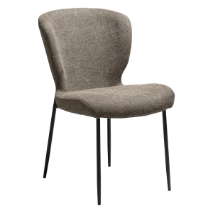 GLORY CHAIR Major Brown Boucle Fabric W. Black Metal Legs 100330115 01 Main