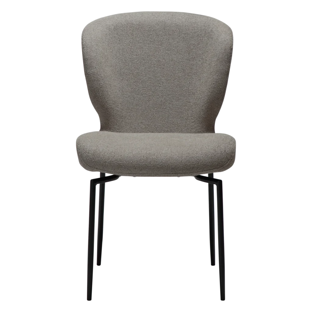 GLORY CHAIR Pebble Earth Boucle W. Black Swivel Legs 100330205 02 Front