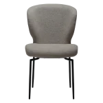 GLORY CHAIR Pebble Earth Boucle W. Black Swivel Legs 100330205 02 Front