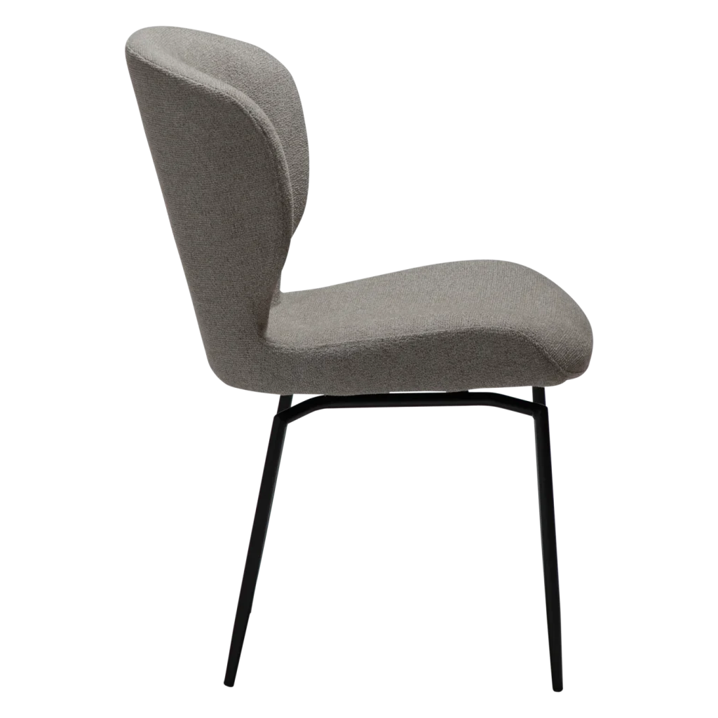 GLORY CHAIR Pebble Earth Boucle W. Black Swivel Legs 100330205 03 Profile