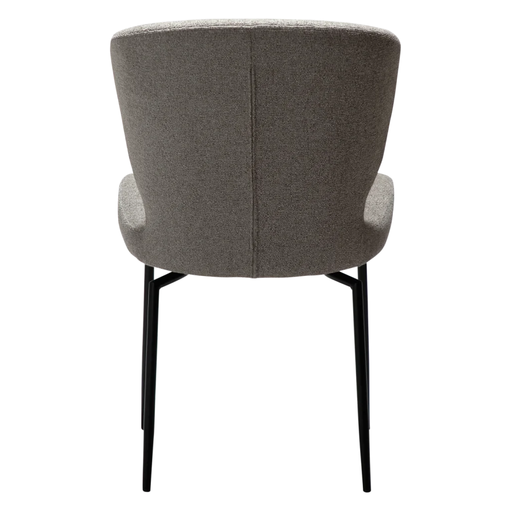 GLORY CHAIR Pebble Earth Boucle W. Black Swivel Legs 100330205 04 Back