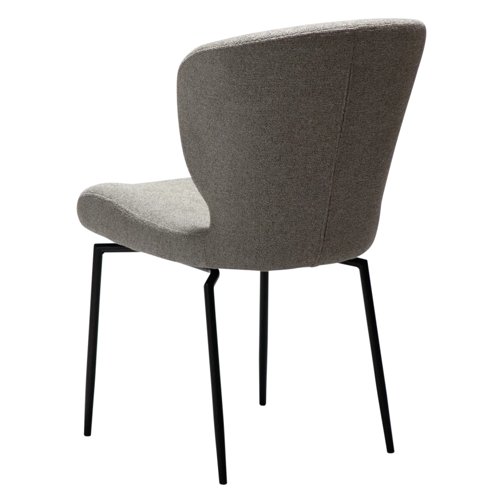 GLORY CHAIR Pebble Earth Boucle W. Black Swivel Legs 100330205 05 Back Angle