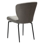 GLORY CHAIR Pebble Earth Boucle W. Black Swivel Legs 100330205 05 Back Angle
