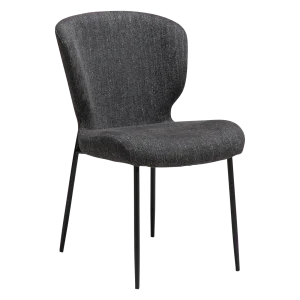 GLORY CHAIR Raven Black Boucle Fabric W. Black Metal Legs 100330109 01 Main