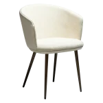 HEY ARMCHAIR Frosted Almond Boucle Fabric W. Frosted Almond Faux W. Antique Brass Legs 100800106 01 Main