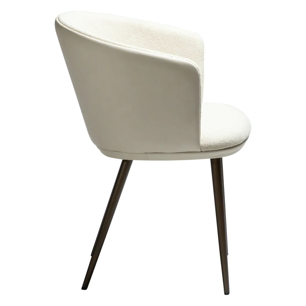 HEY ARMCHAIR Frosted Almond Boucle Fabric W. Frosted Almond Faux W. Antique Brass Legs 100800106 03 Profile