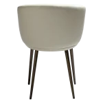 HEY ARMCHAIR Frosted Almond Boucle Fabric W. Frosted Almond Faux W. Antique Brass Legs 100800106 04 Back