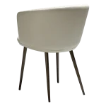 HEY ARMCHAIR Frosted Almond Boucle Fabric W. Frosted Almond Faux W. Antique Brass Legs 100800106 05 Back Angle