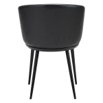 HEY CHAIR Raven Black Boucle W. Raven Black Faux Leather W. Black Metal Legs 100800104 04 Back