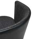 HEY CHAIR Raven Black Boucle W. Raven Black Faux Leather W. Black Metal Legs 100800104 06 Detail1