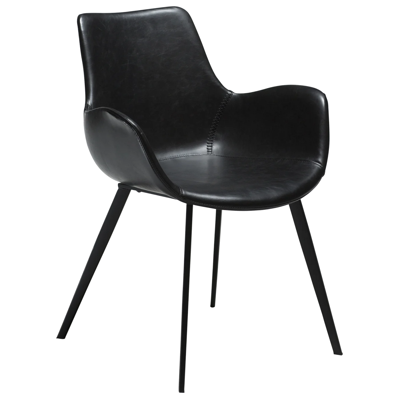 Hype Armchair Vintage Black Art Leather With Black Metal Legs 100690810 01 Main